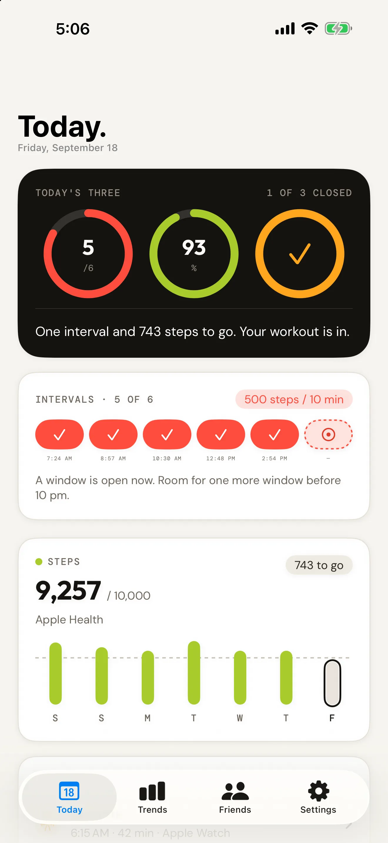 Tempo Today screen
